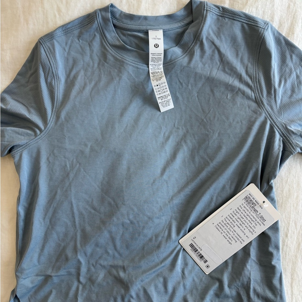 lululemon athletica Light Blue Short Sleeve Tee